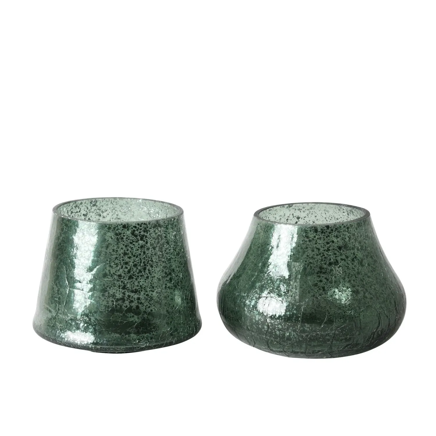 Crackle Lamp Candle Holder - Green