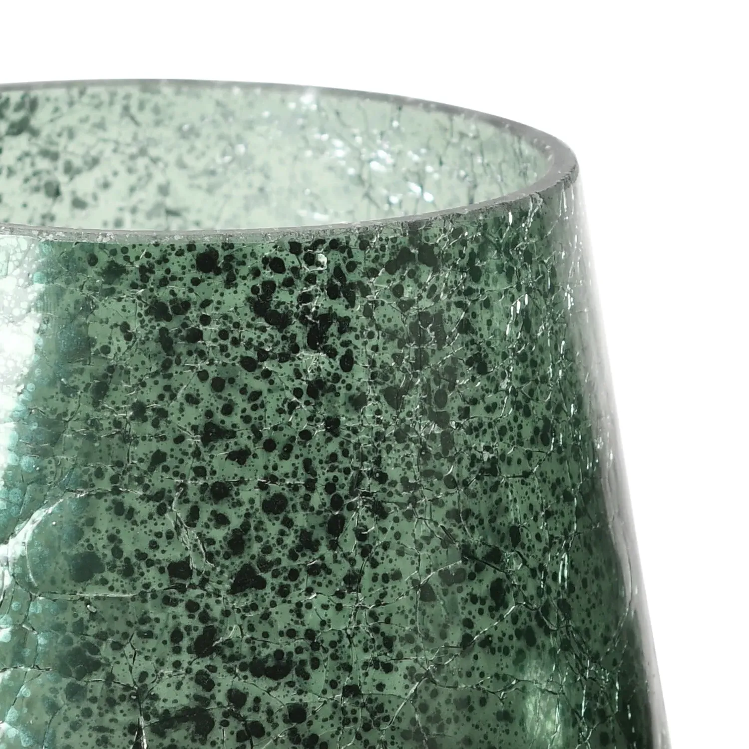 Crackle Lamp Candle Holder - Green