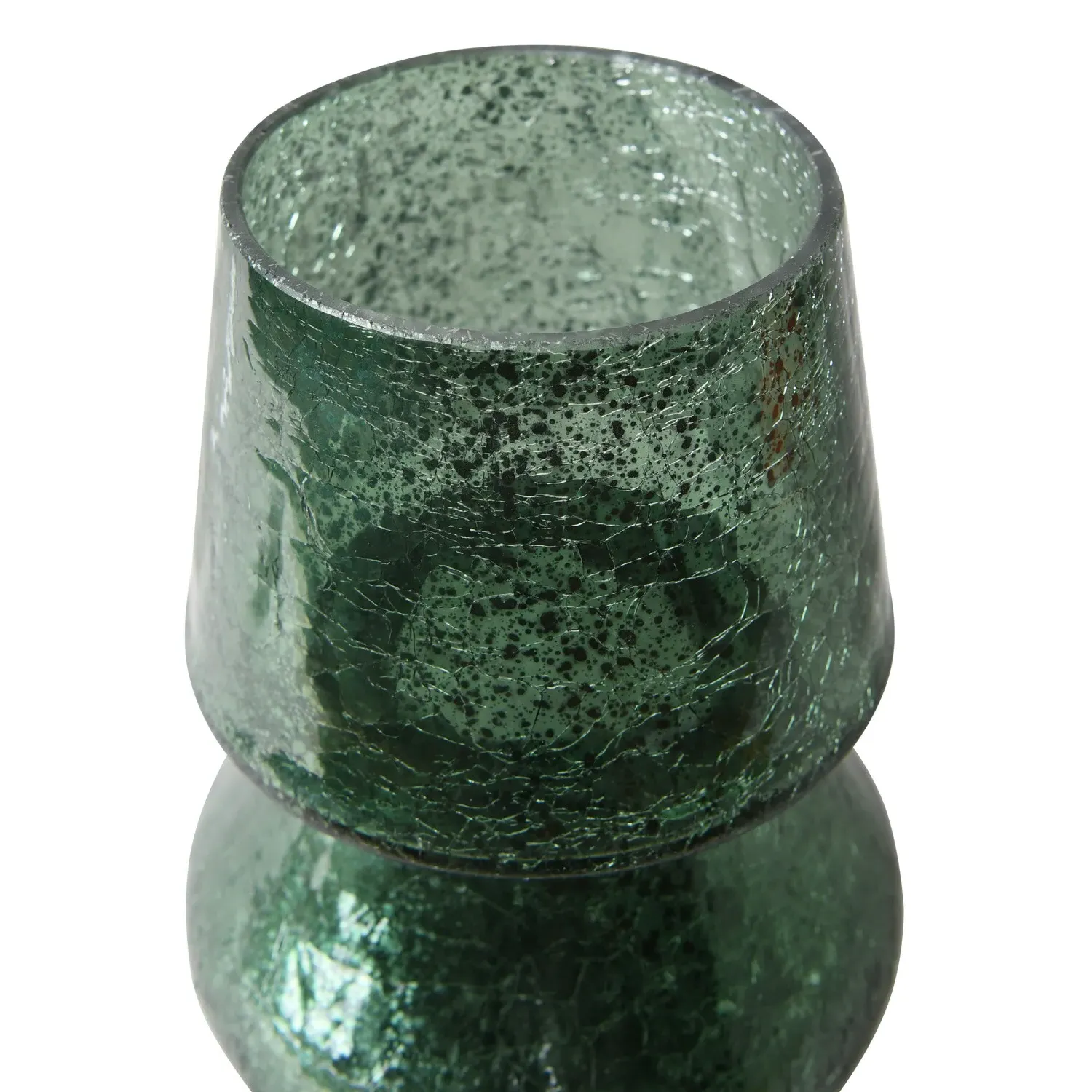 Crackle Lamp Candle Holder - Green