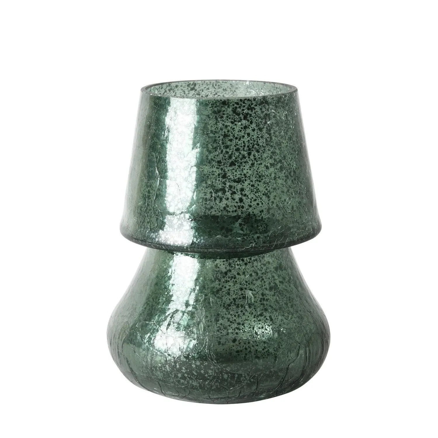 Crackle Lamp Candle Holder - Green
