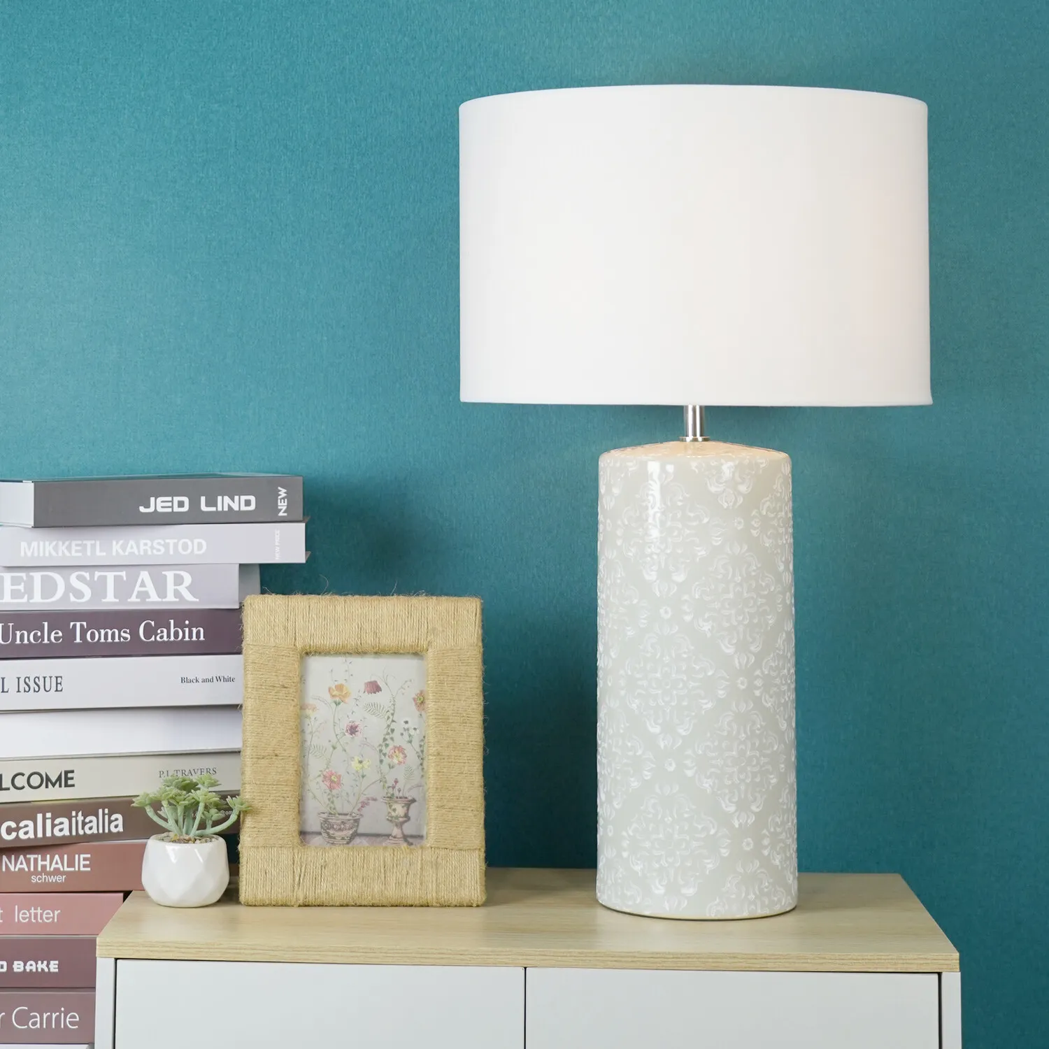 Cressida Table Lamp - Aqua, Ceramic