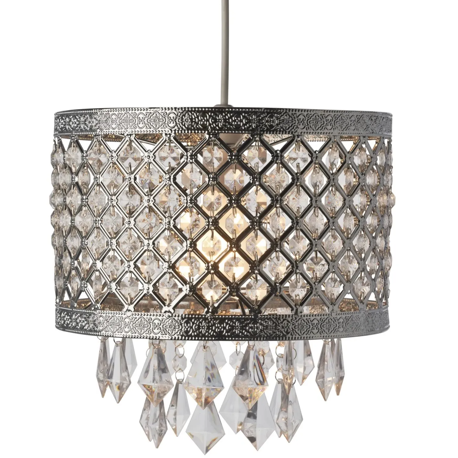 Cross Droplet Pendant Light - Silver