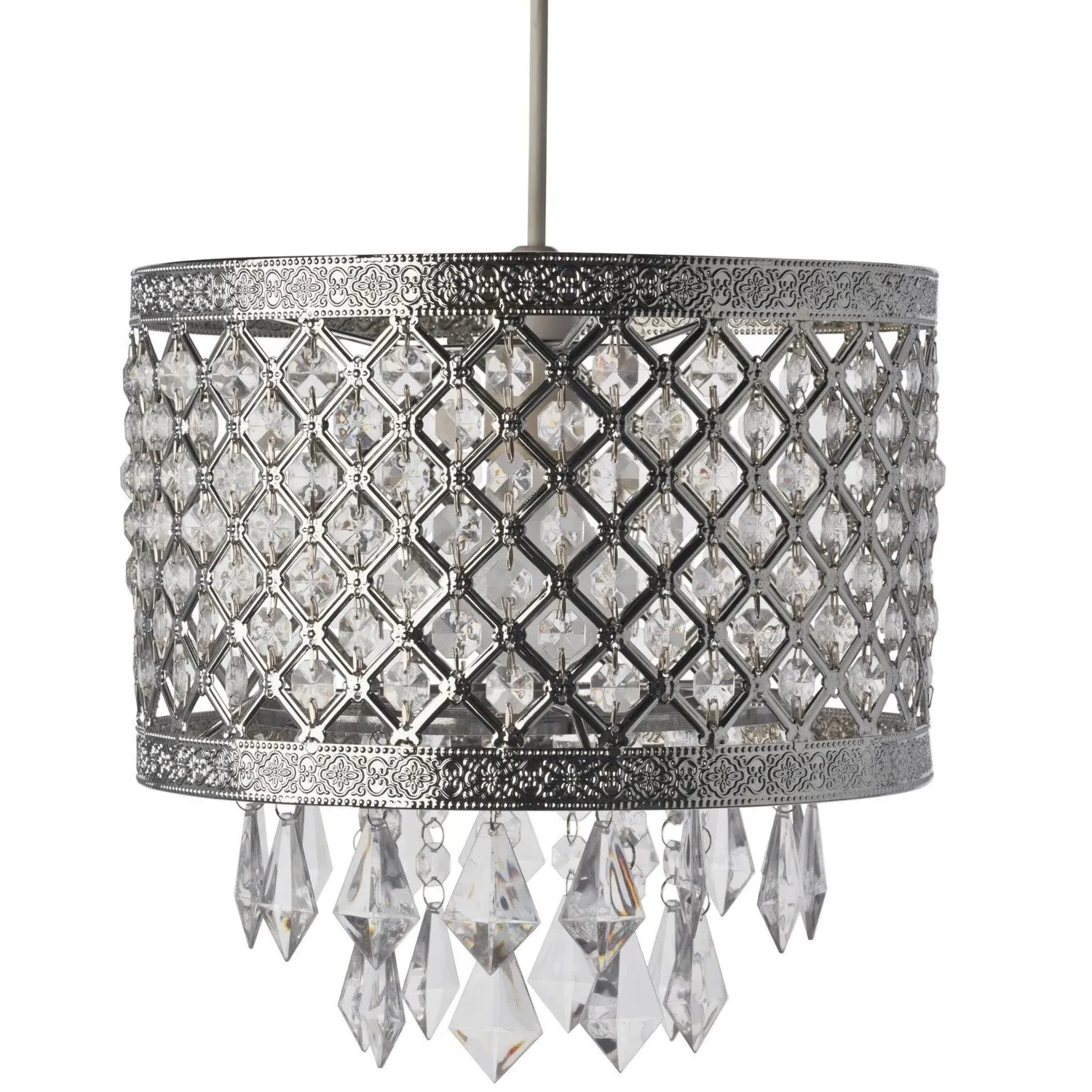 Cross Droplet Pendant Light - Silver