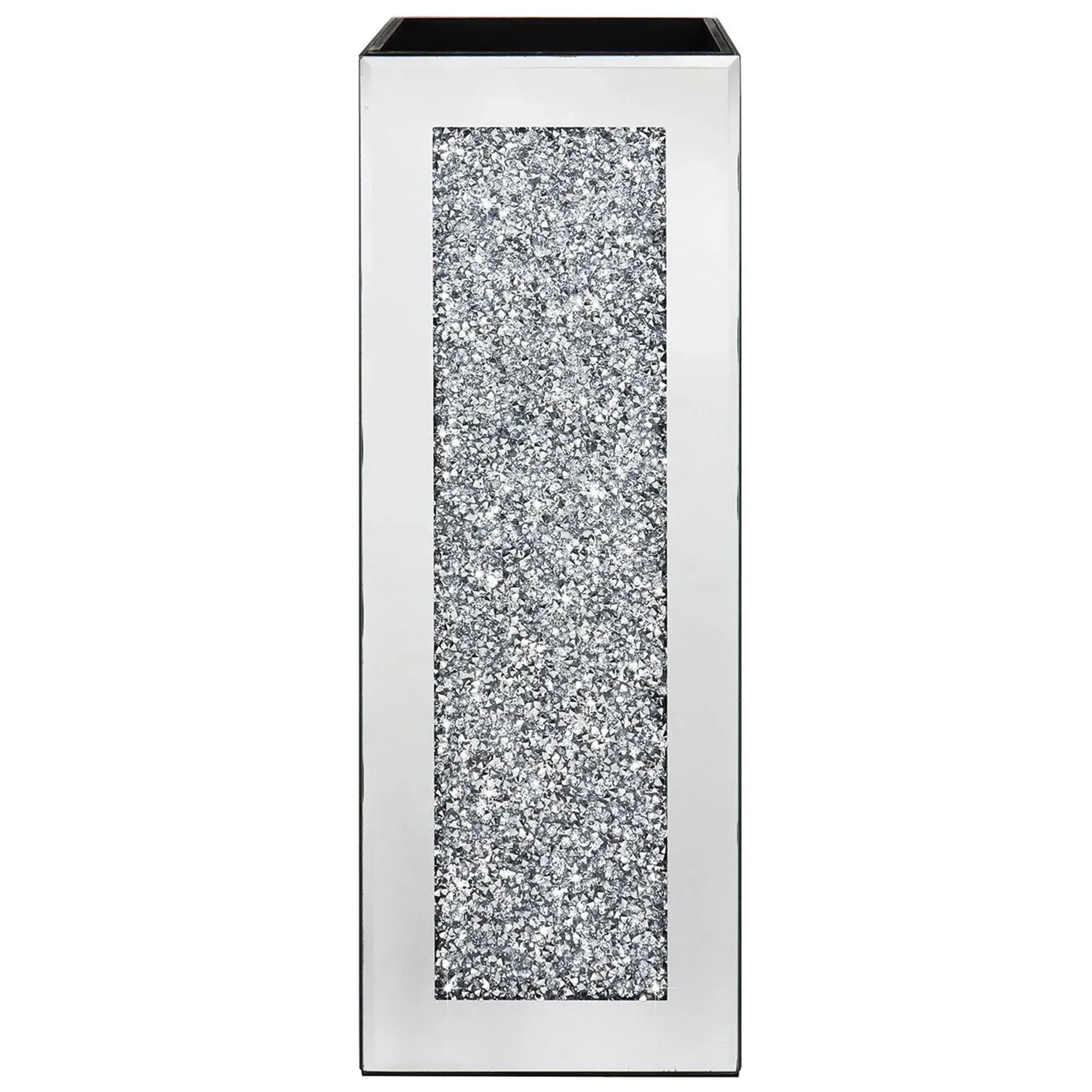 Crushed Crystal Decorative Vase - Mirrored image