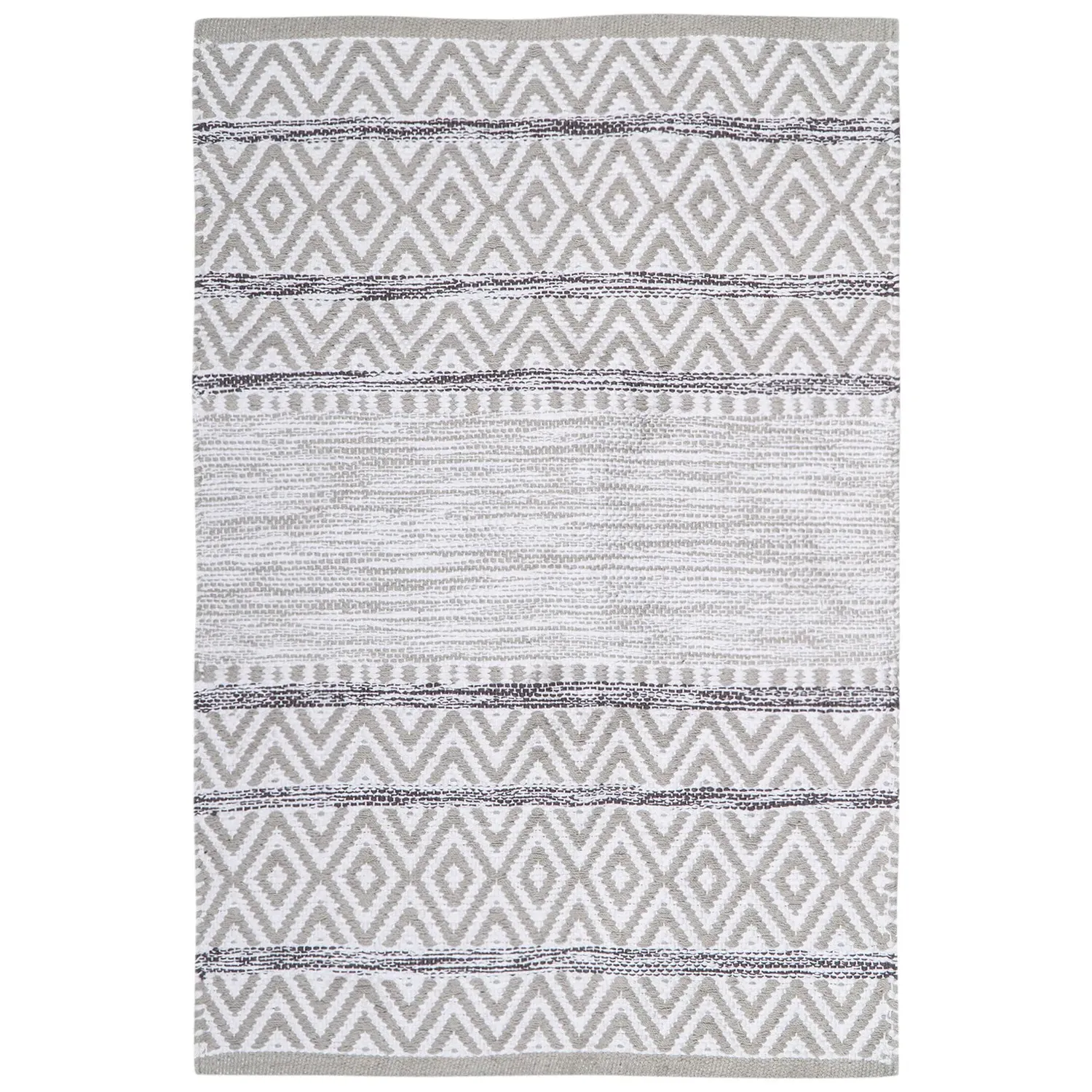 Crysta Rug - Pale Grey & White, Cotton image