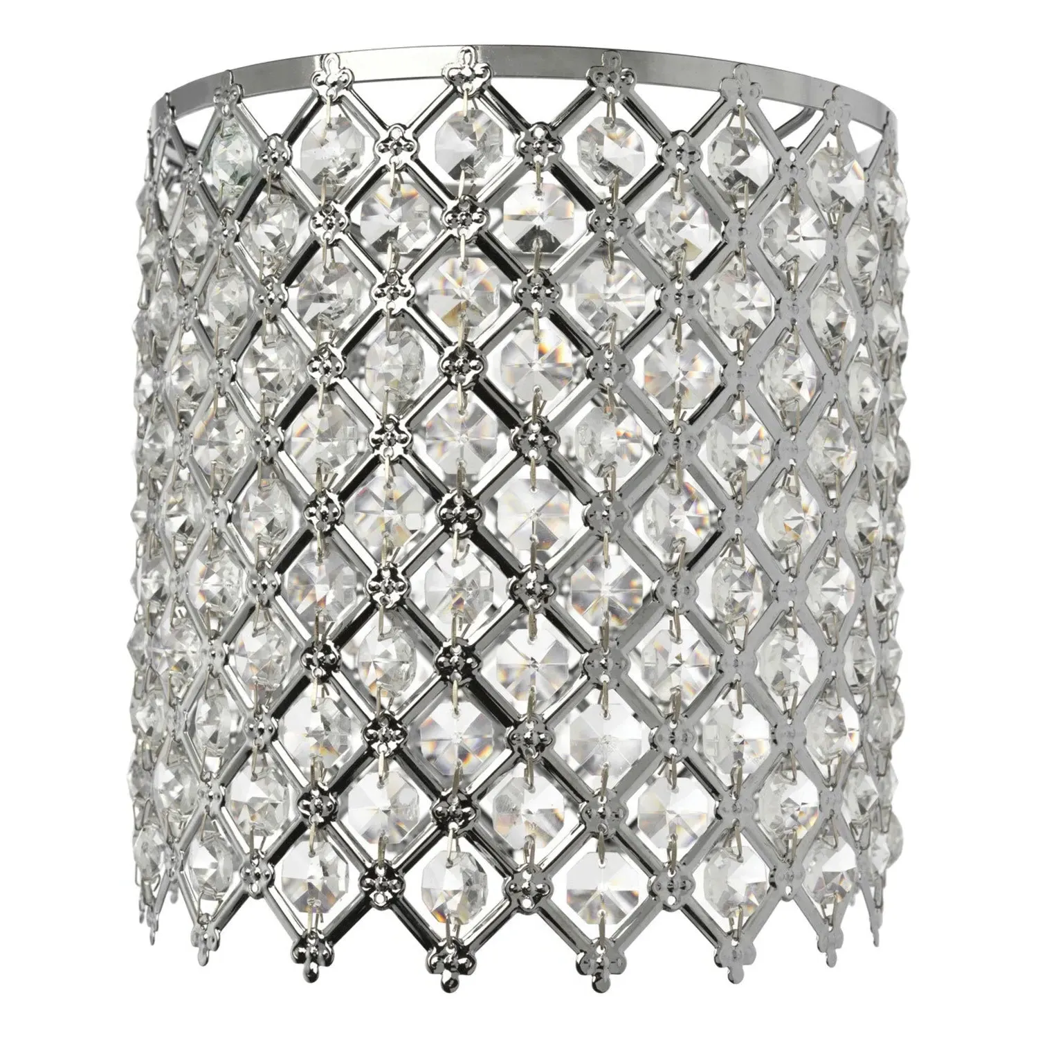 Crystal Cross Shade Ceiling Light - Silver
