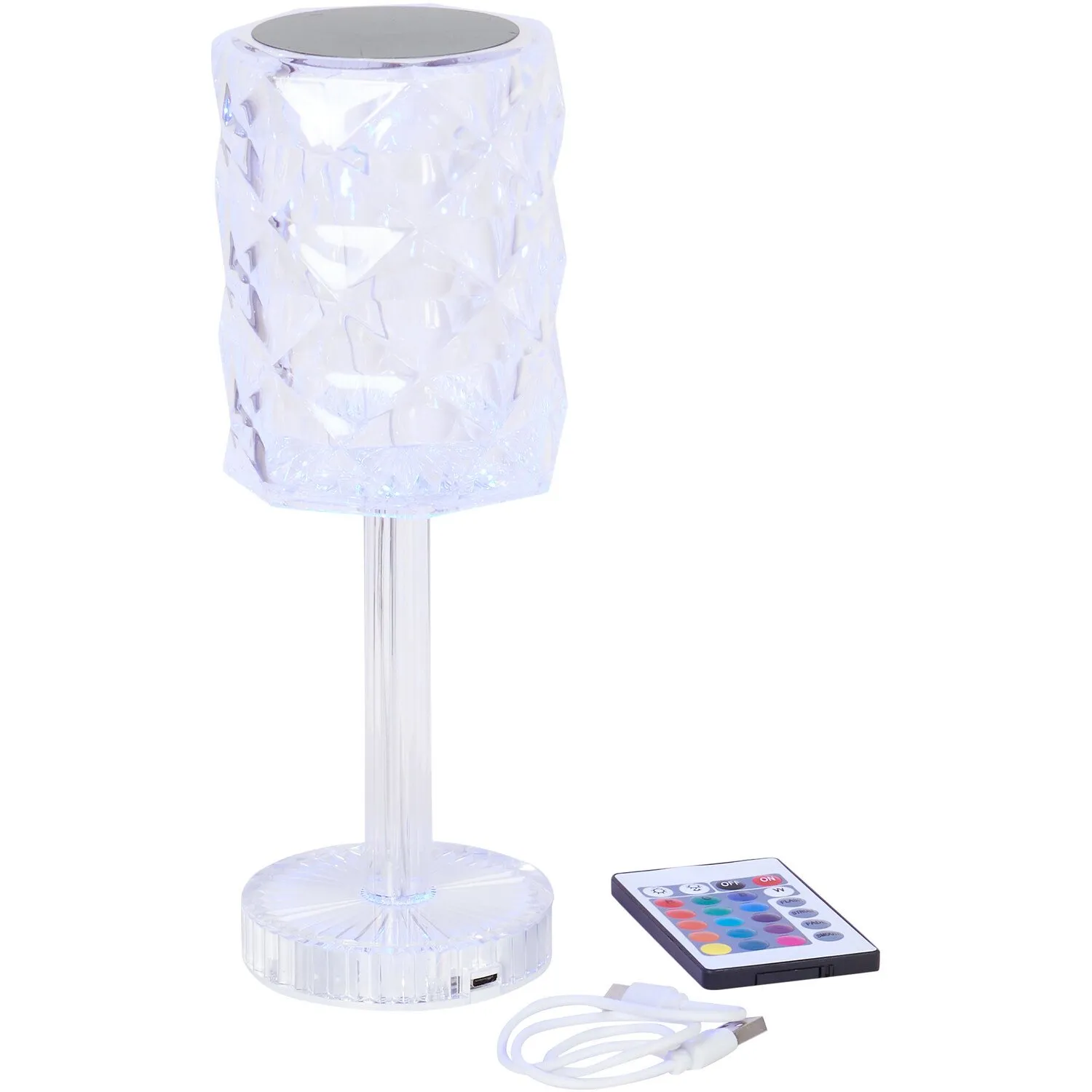Crystal Effect Rechargeable Touch Lamp