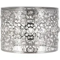 Crystal Floral Butterfly Pendant Light - Silver