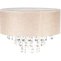 Crystal Linen Droplets Lamp Shade - Cream