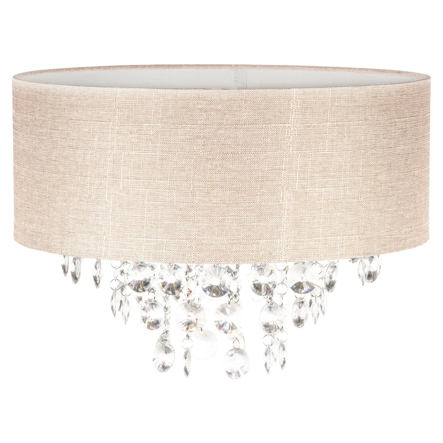 Crystal Linen Droplets Lamp Shade - Cream image