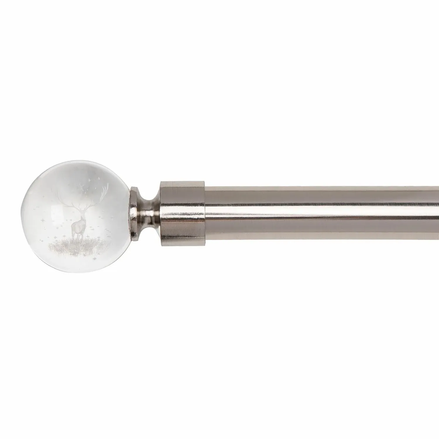 Crystal Reindeer Curtain Pole - Silver image