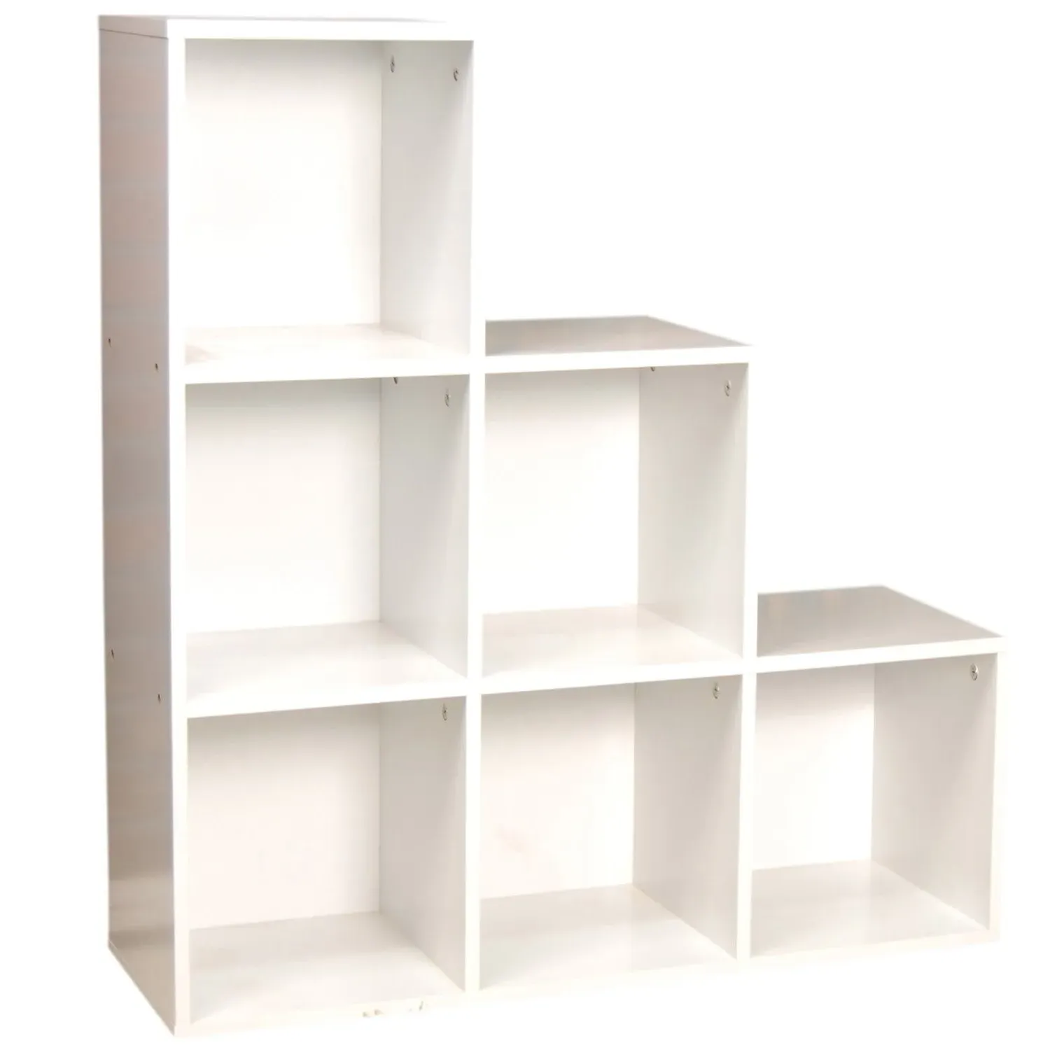 Cuba 6 Compartment Step Storage Unit - White