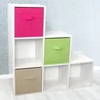 Cuba 6 Compartment Step Storage Unit - White