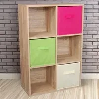 Cuba 6 Compartment Storage Unit - Sonoma Oak