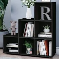 Cuba 6-Hole Step Storage Unit - Black