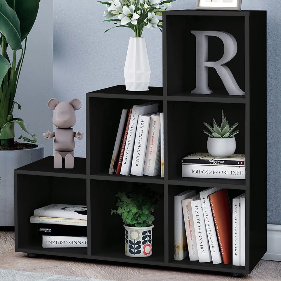 Cuba 6-Hole Step Storage Unit - Black