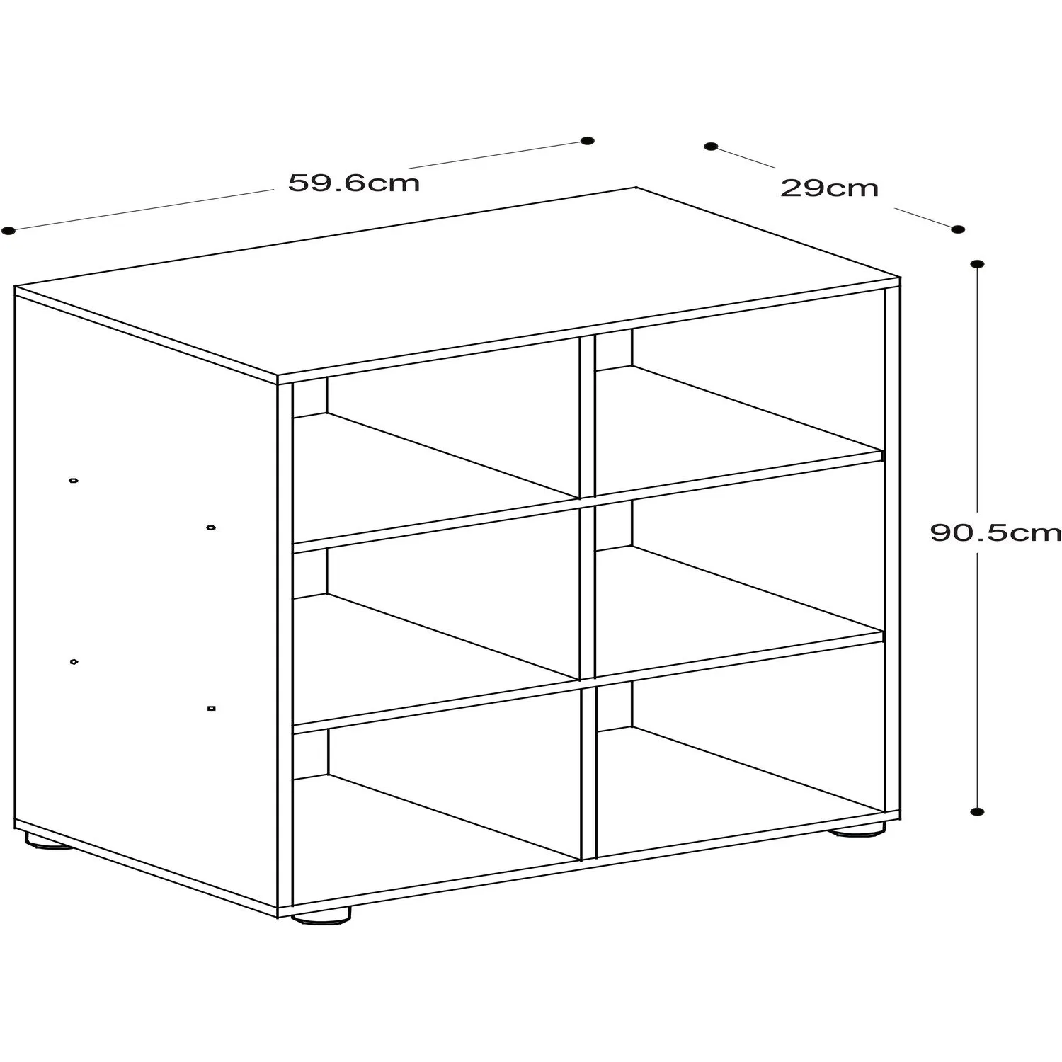 Cuba 6-Hole Storage Unit - Grey