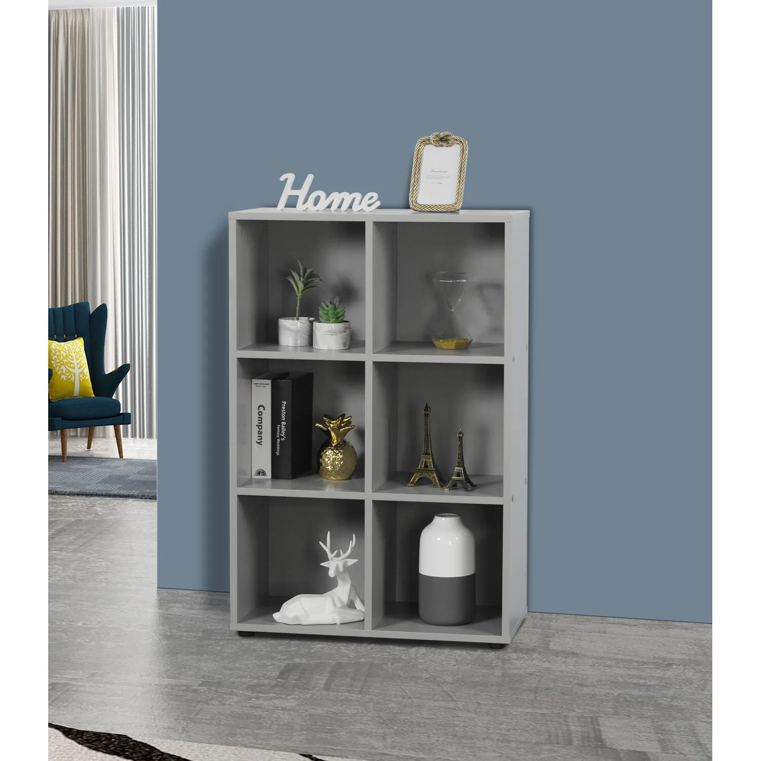 Cuba 6-Hole Storage Unit - Grey image