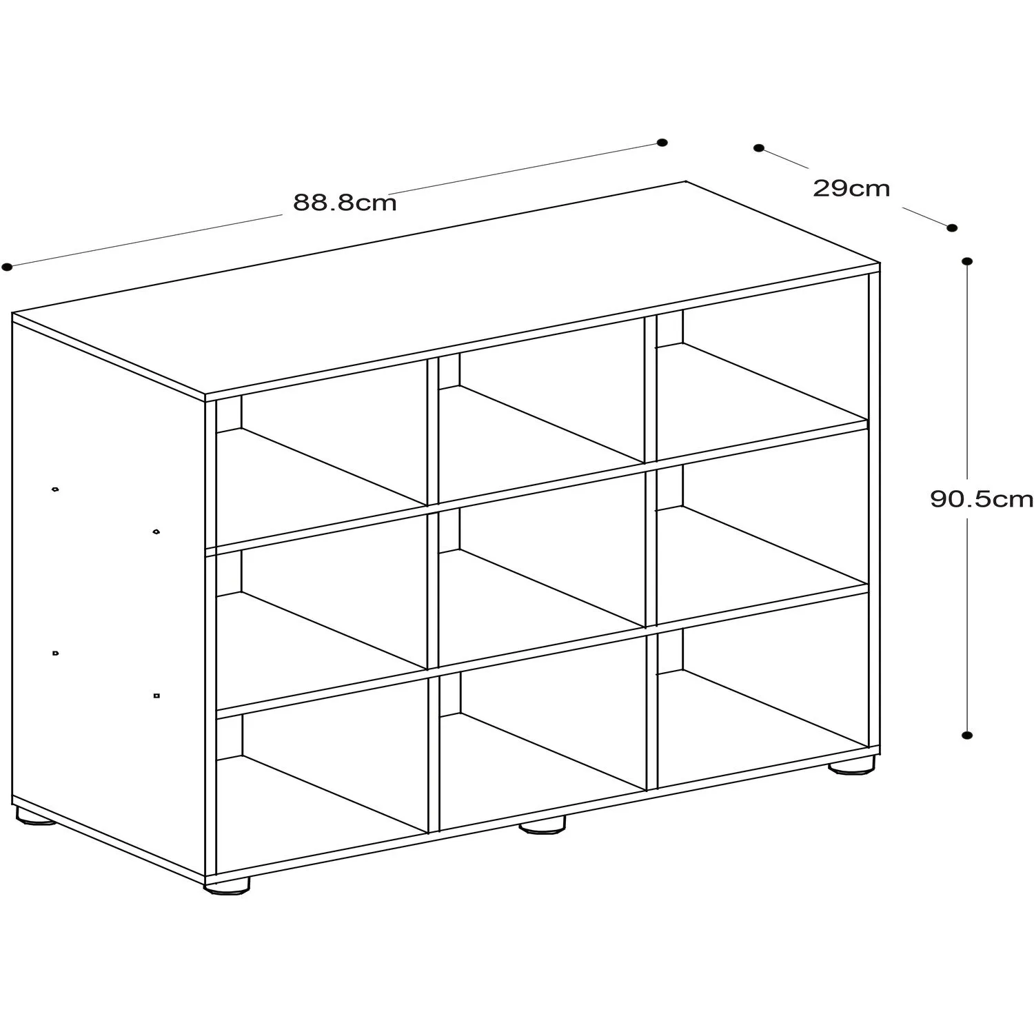 Cuba 9 Compartment Storage Unit - Sonoma Oak