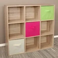 Cuba 9 Compartment Storage Unit - Sonoma Oak