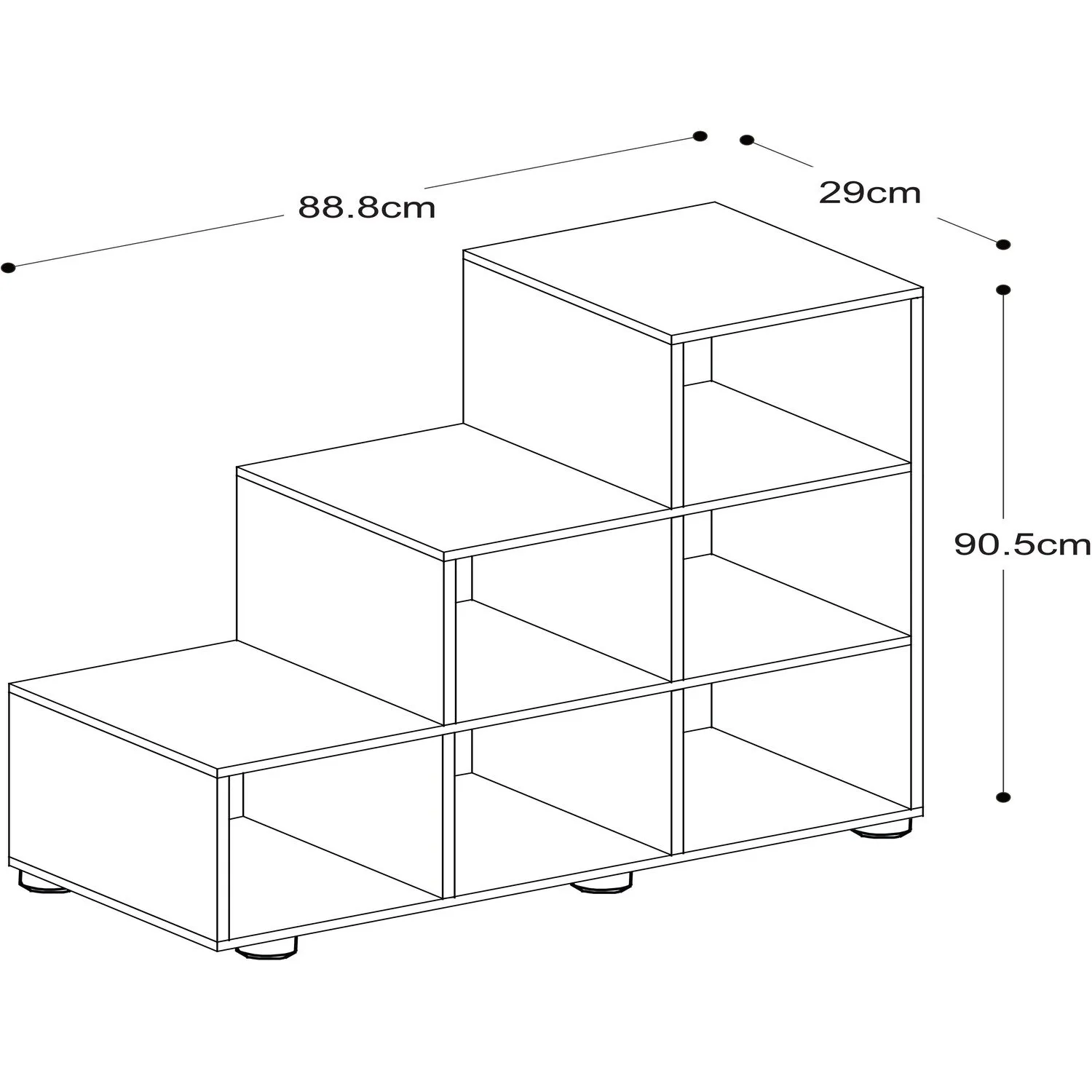 Cuba Six Hole Step Storage Unit - Sonoma Oak