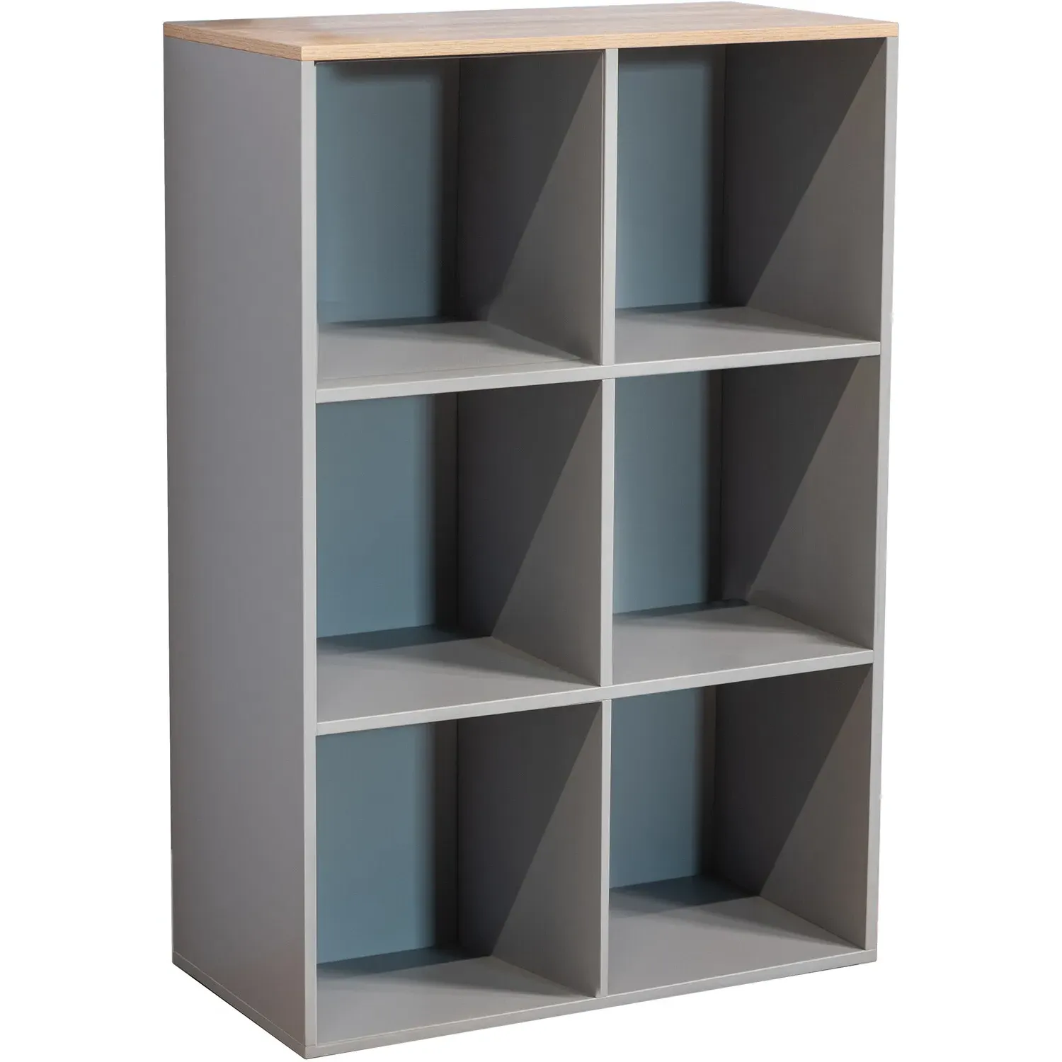 Cuba Sonoma Oak 6 Shelf Storage Unit - Grey