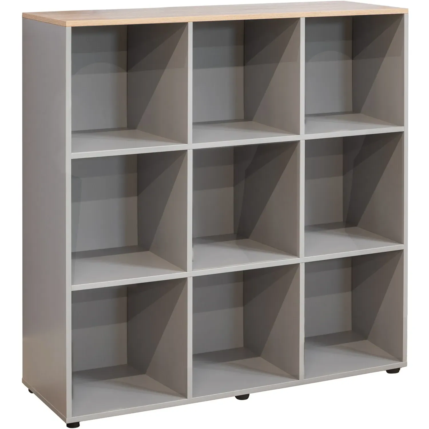 Cuba Sonoma Oak 9 Shelf Storage Unit - Grey