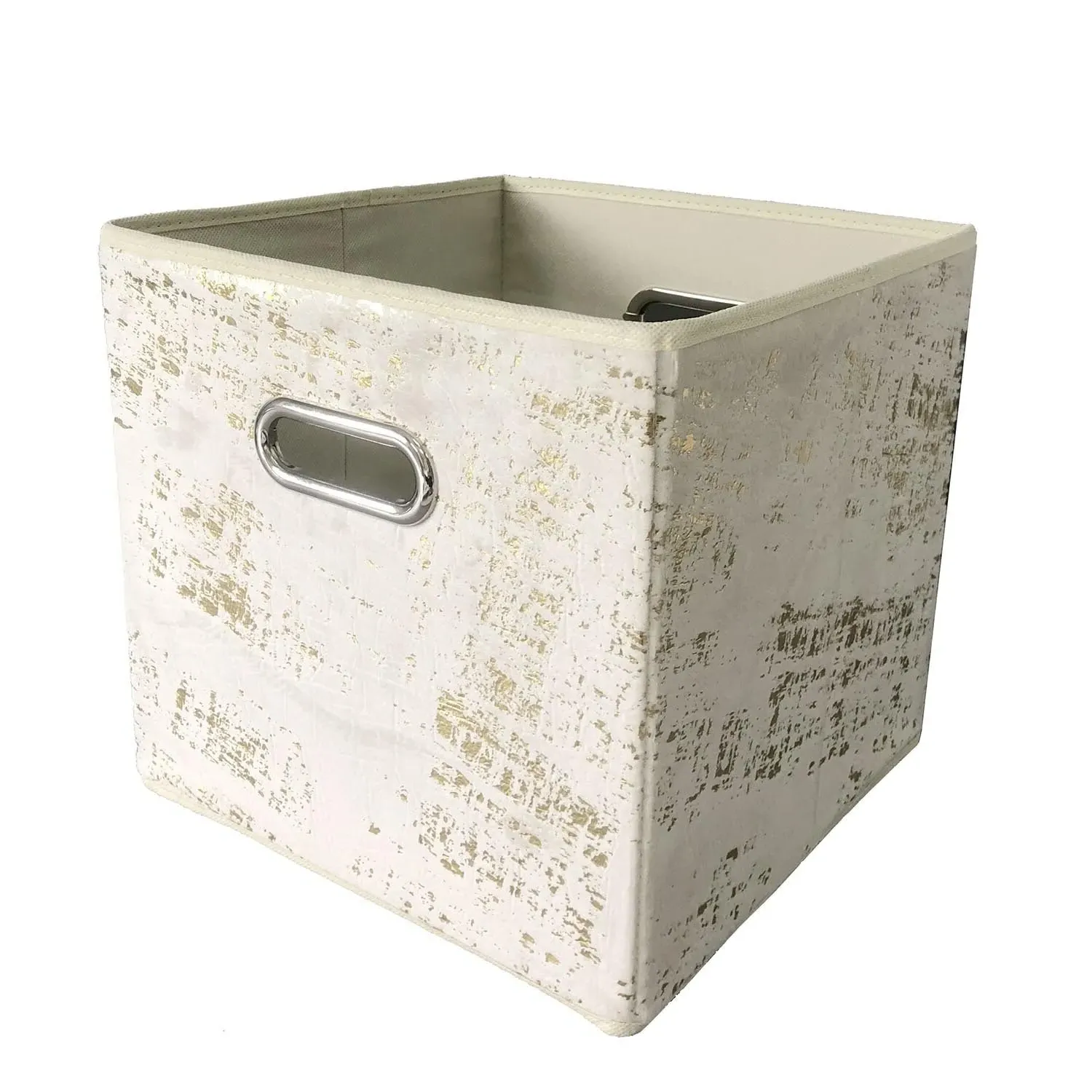 Cube Storage Basket - Distressed Gold