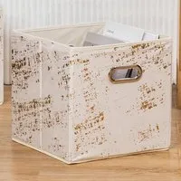 Cube Storage Basket - Distressed Gold
