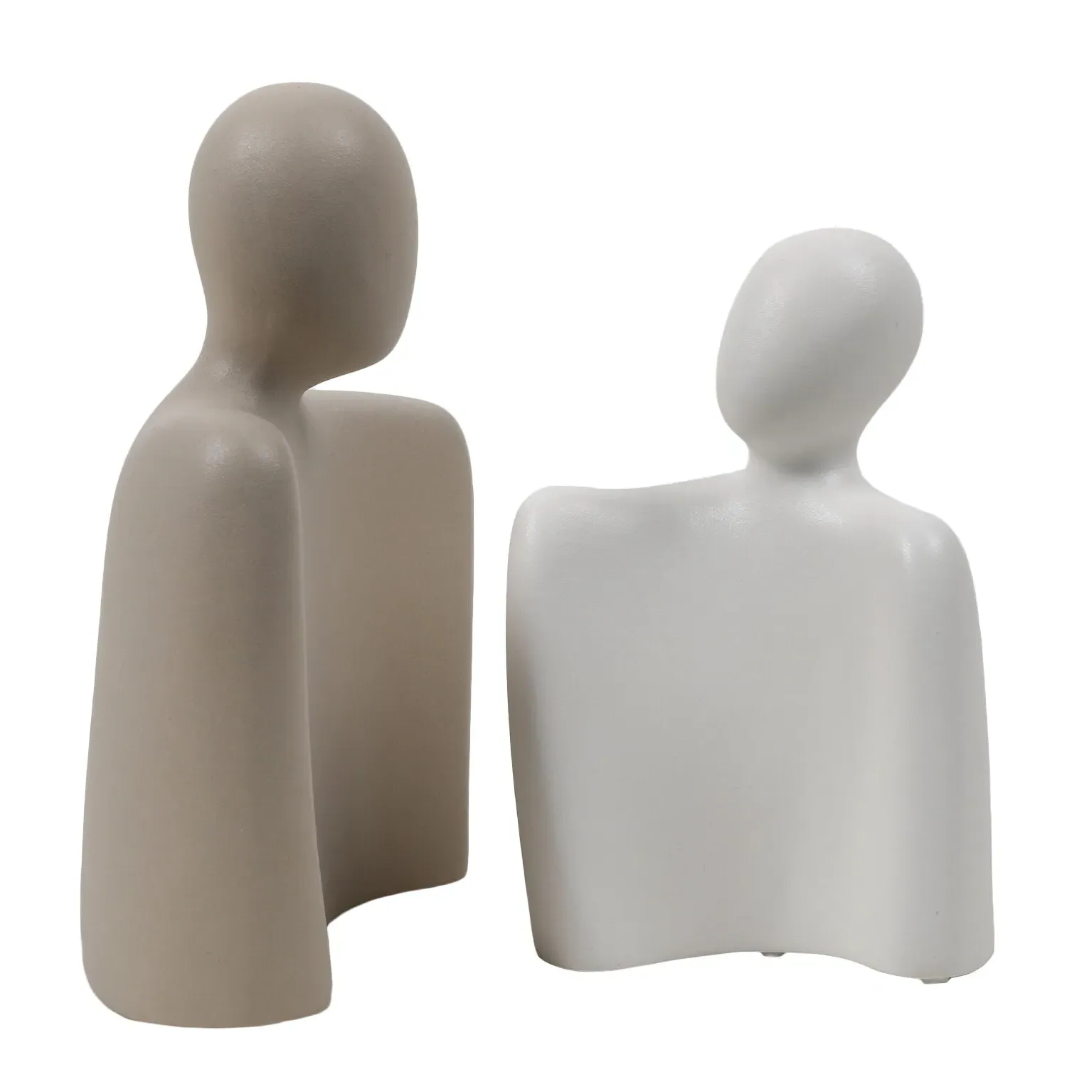 Curved Couple Ornament - Natural, Ceramic