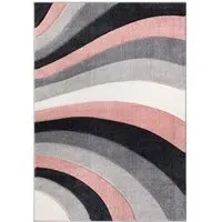Curved Stripe Rug - Pink