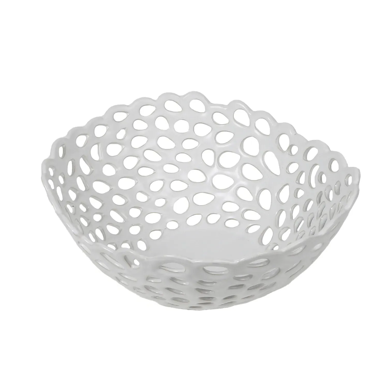 Cut-Out Ceramic Bowl - White