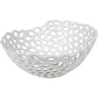 Cut-Out Ceramic Bowl - White