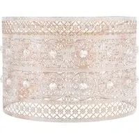 Cut Out Shade with Crystal Beads - Washed White