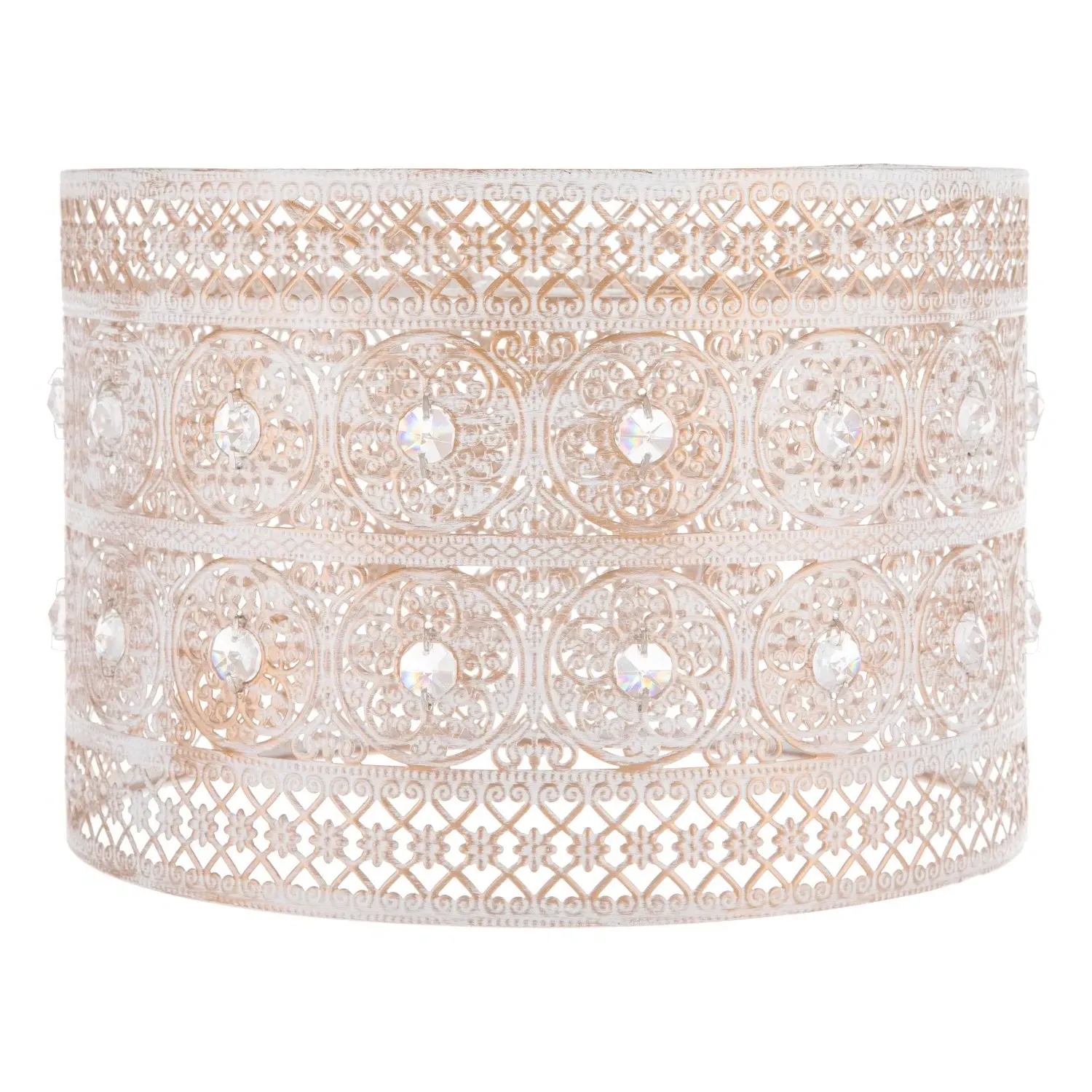 Cut Out Shade with Crystal Beads - Washed White