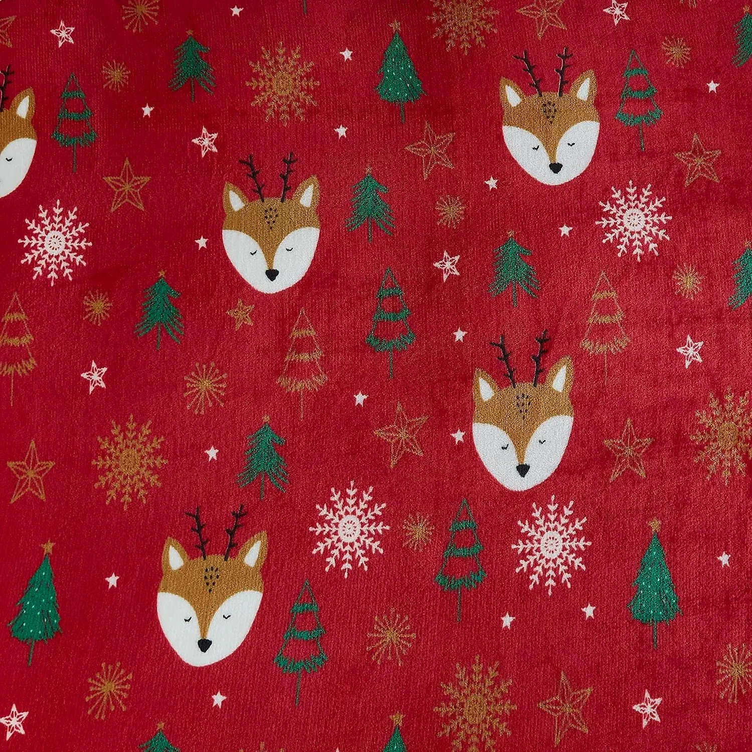 Cute Reindeer Fleece Duvet Cover and Pillowcase Set