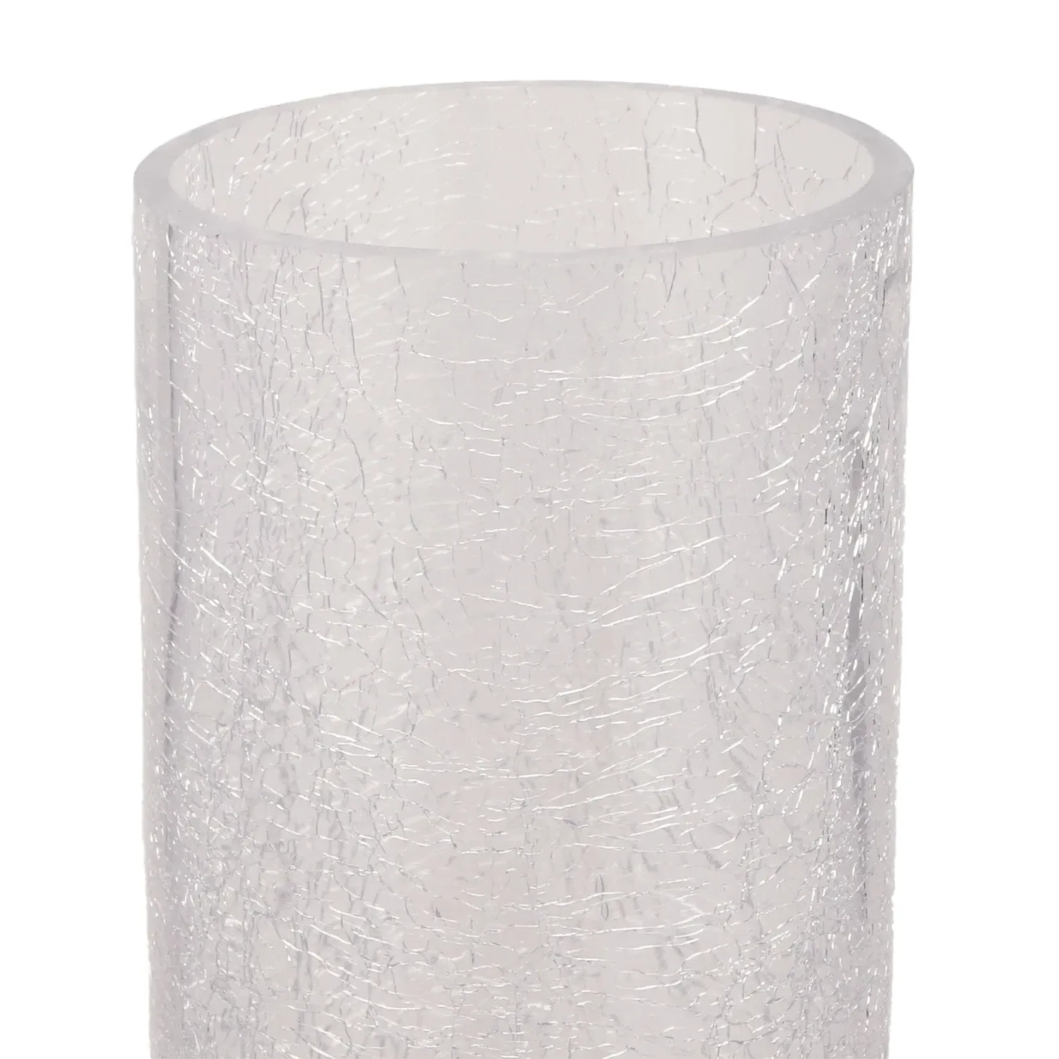 Cylinder Crackle Vase - Clear