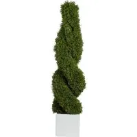 Cypress Spiral Tree with Planter - Green