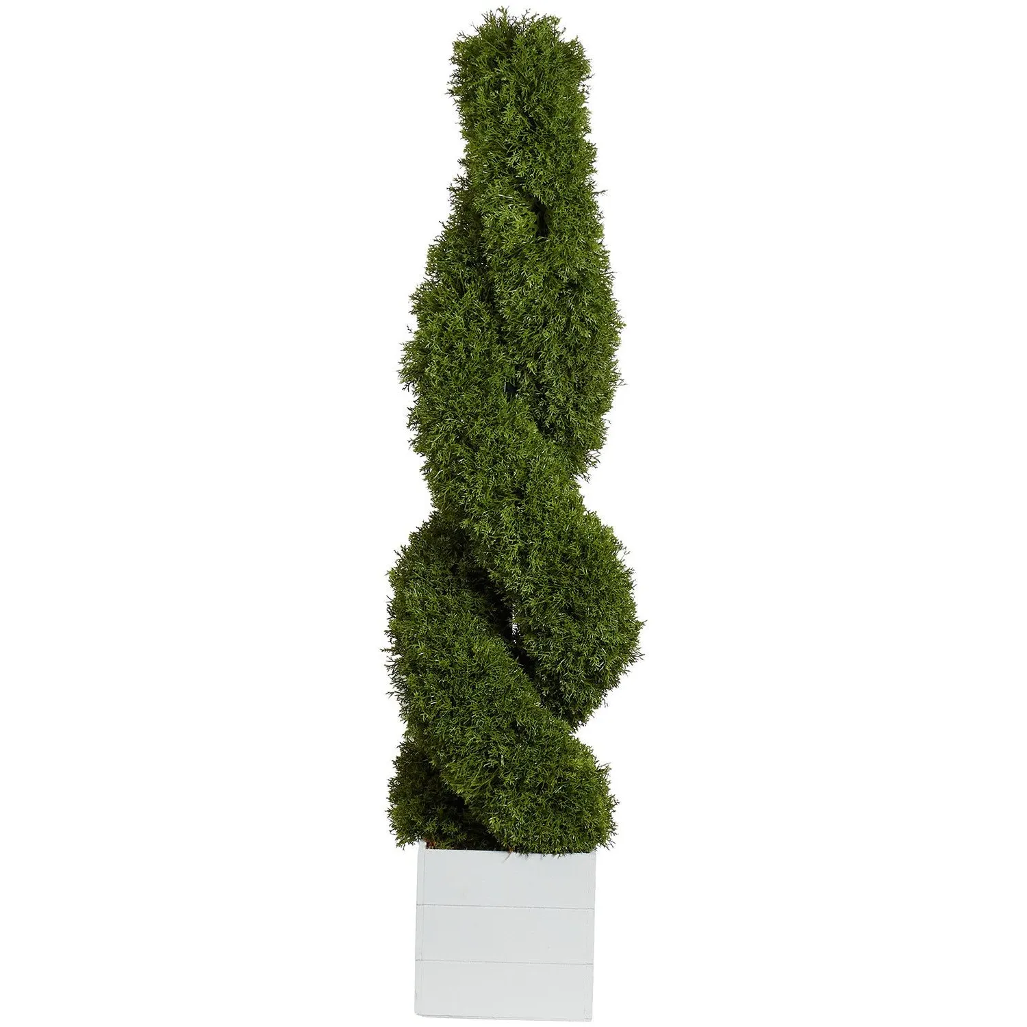 Cypress Spiral Tree with Planter - Green