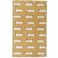 Dachshund Printed Rug - Mustard