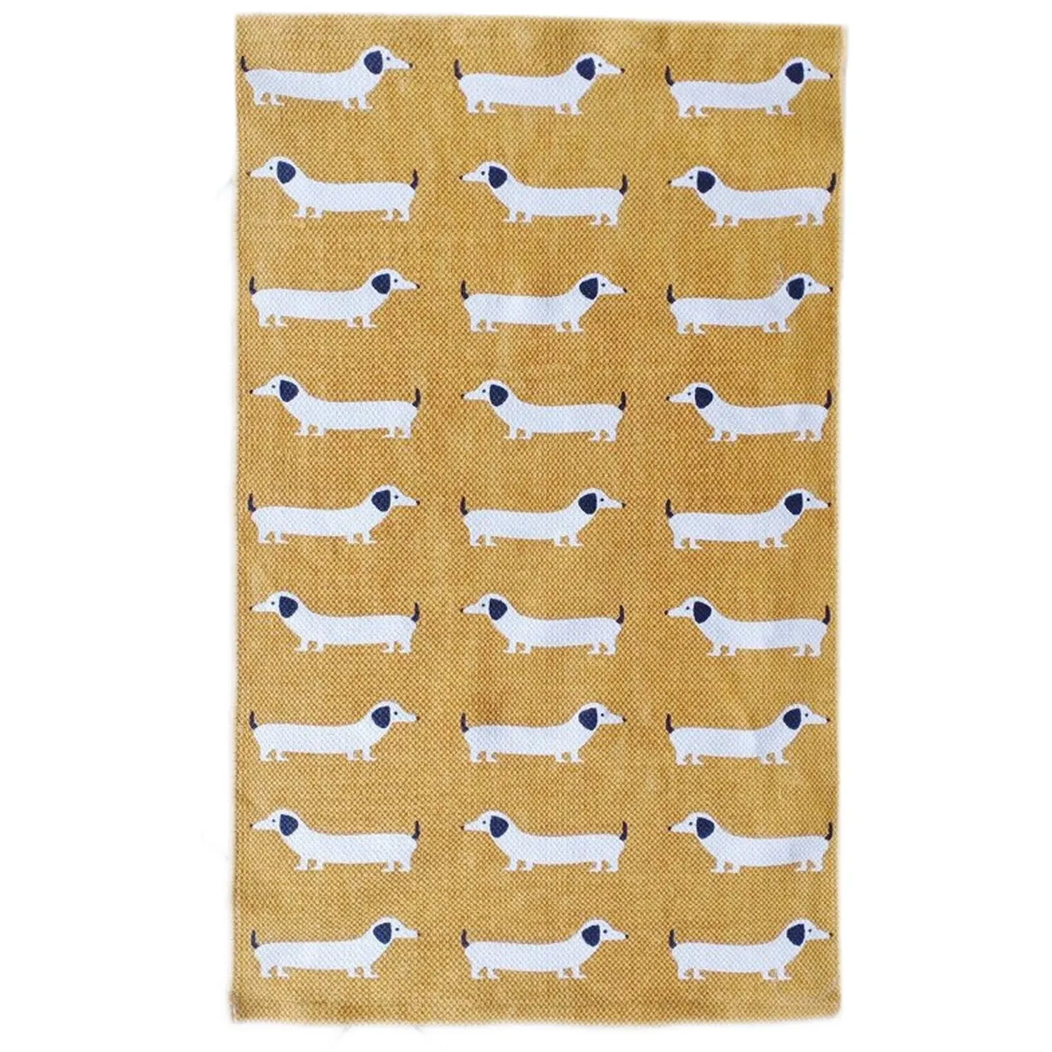 Dachshund Printed Rug - Mustard image