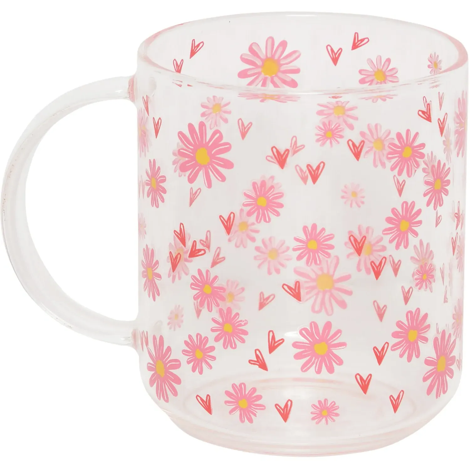 Daisy Daze Borosilicate Mug - White