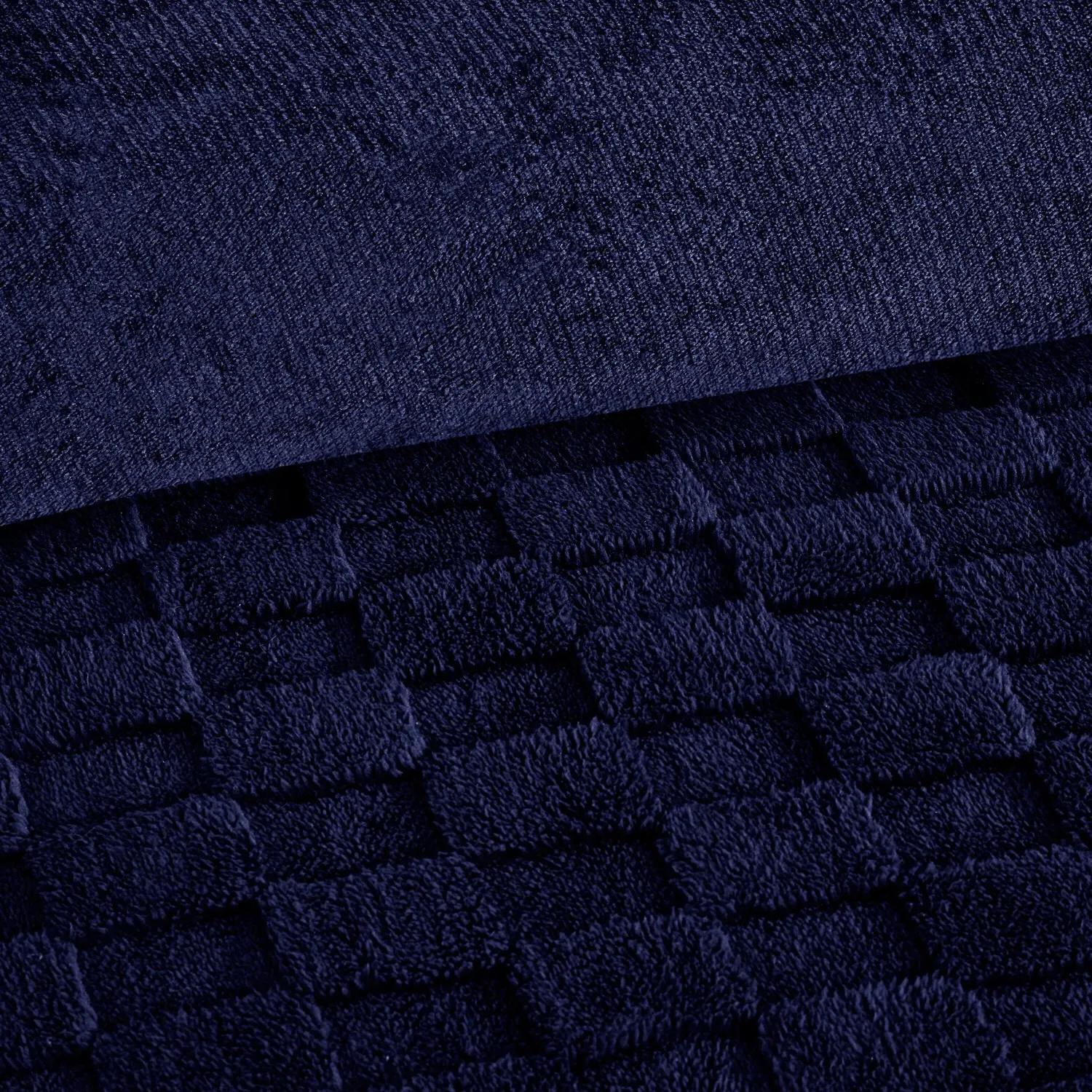 Dakota Checkerboard King Duvet Set - Navy, Fleece