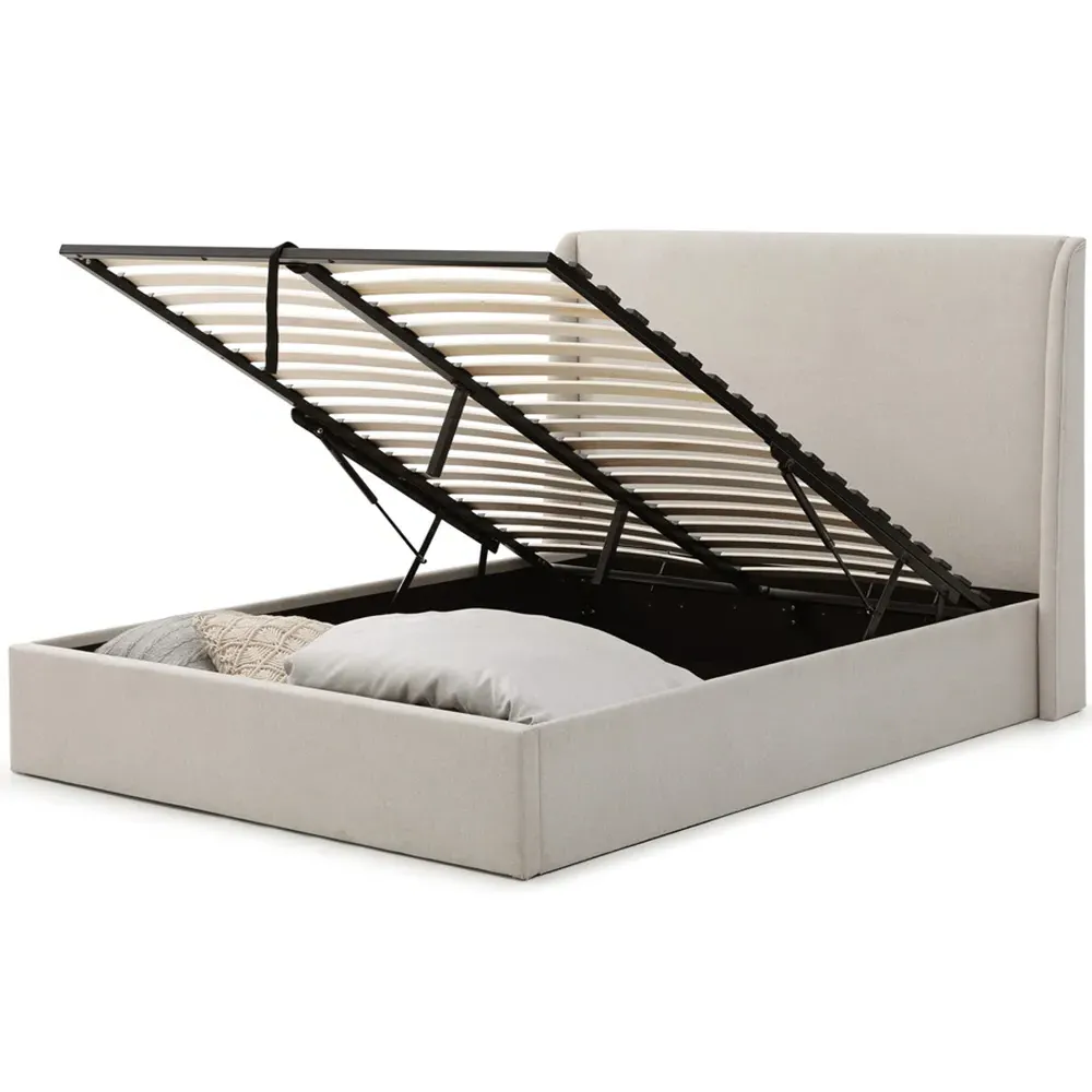 Daphne King Size Ottoman Bed with Storage - Grey