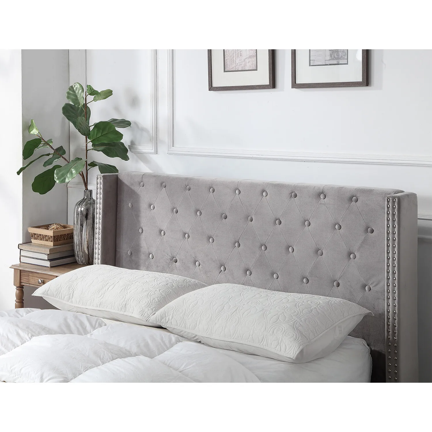 Darcy Double Ottoman Bed with Storage - Grey, Velvet