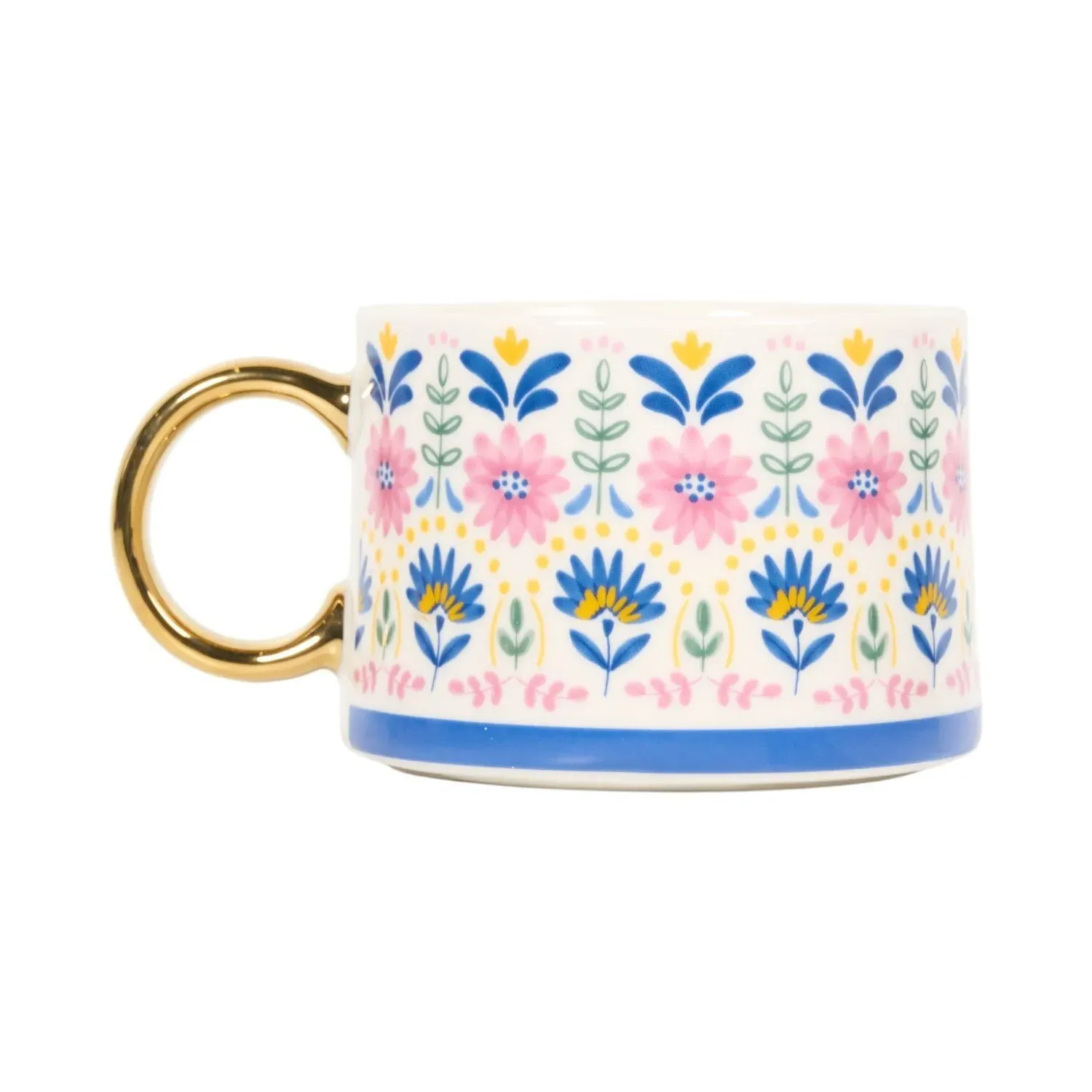 Decal Mug with Metallic Handle - Floral Design image