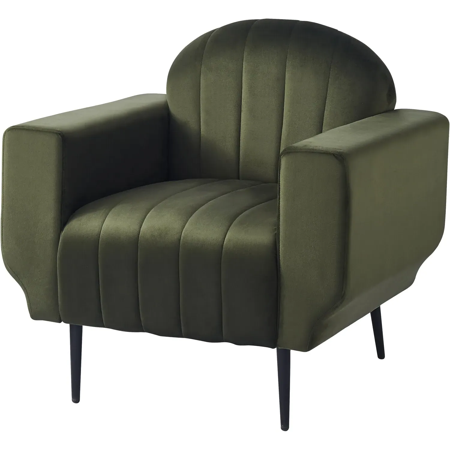 Delia Accent Chair - Green, Velvet