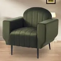 Delia Accent Chair - Green, Velvet