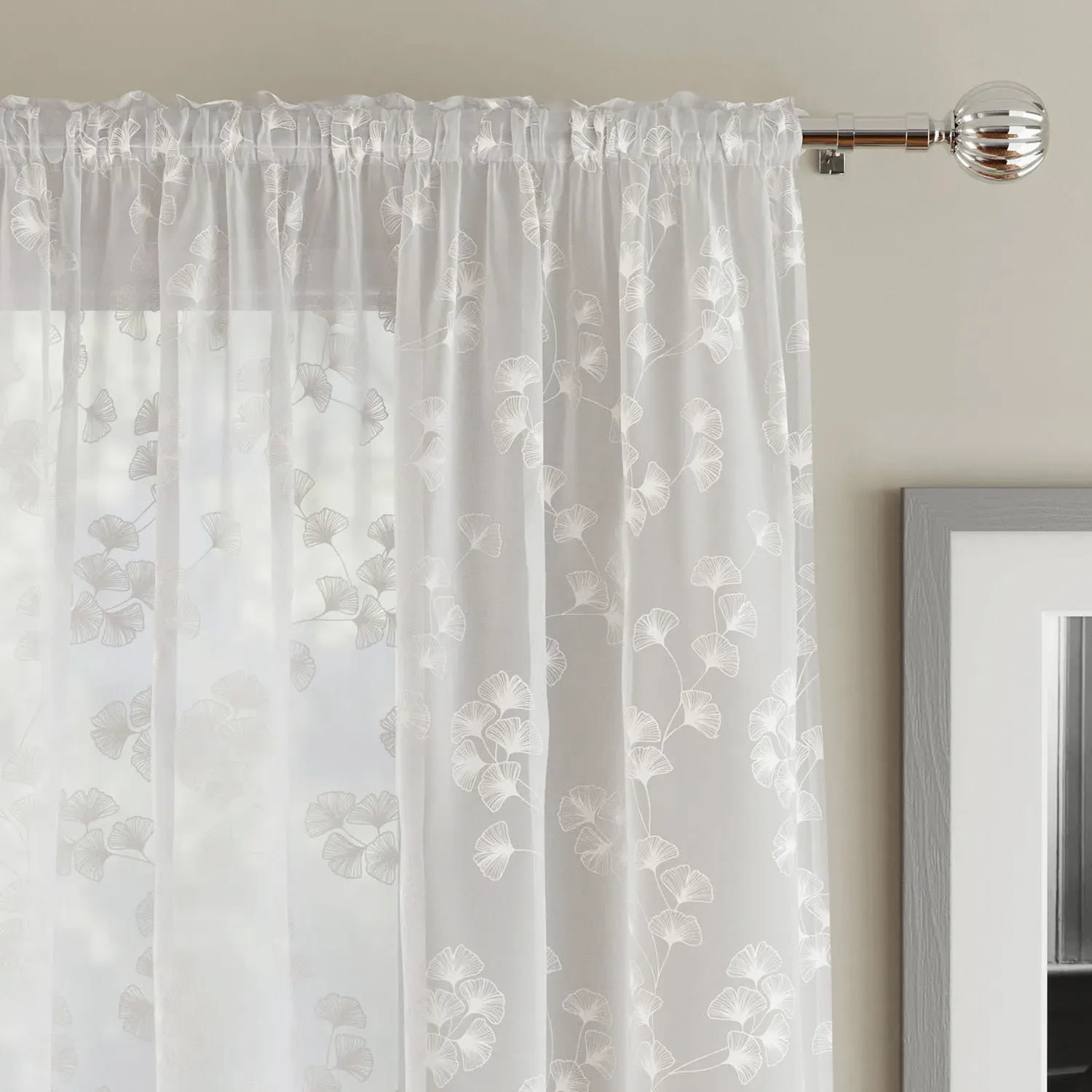 Delila Single Panel Curtain - White