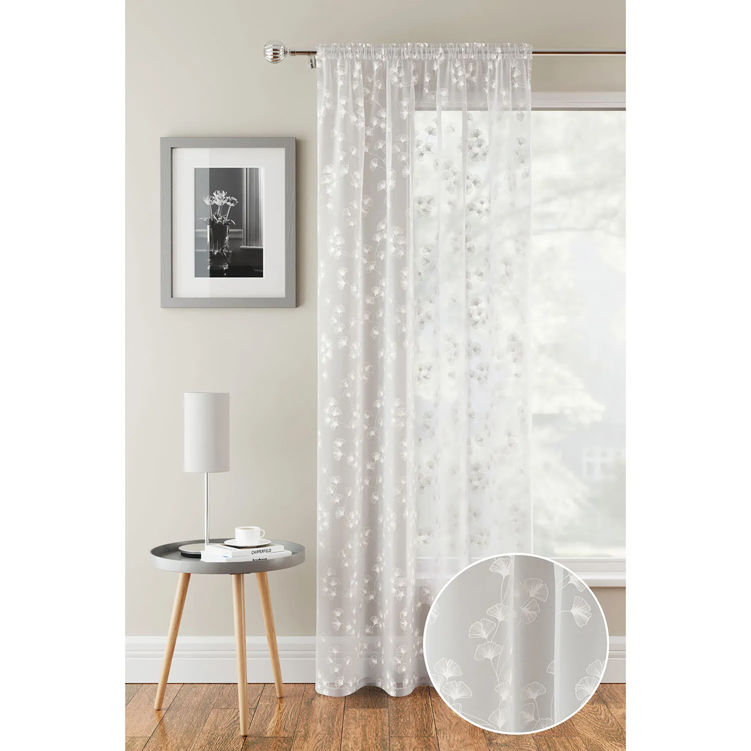 Delila Single Panel Curtain - White